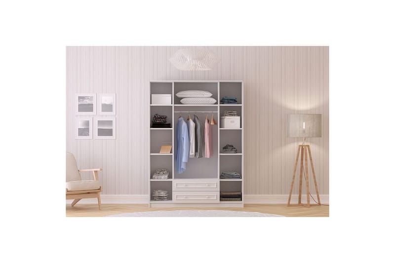 Kovric Hörngarderob 140x184 cm - Matt Vit - Förvaring - Sko- & klädförvaring - Garderober & garderobssystem