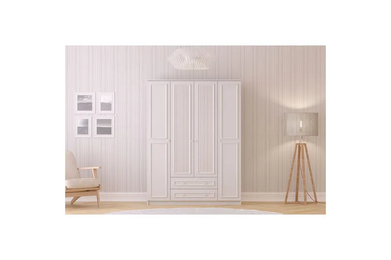 Kovric Hörngarderob 140x184 cm - Matt Vit - Förvaring - Sko- & klädförvaring - Garderober & garderobssystem