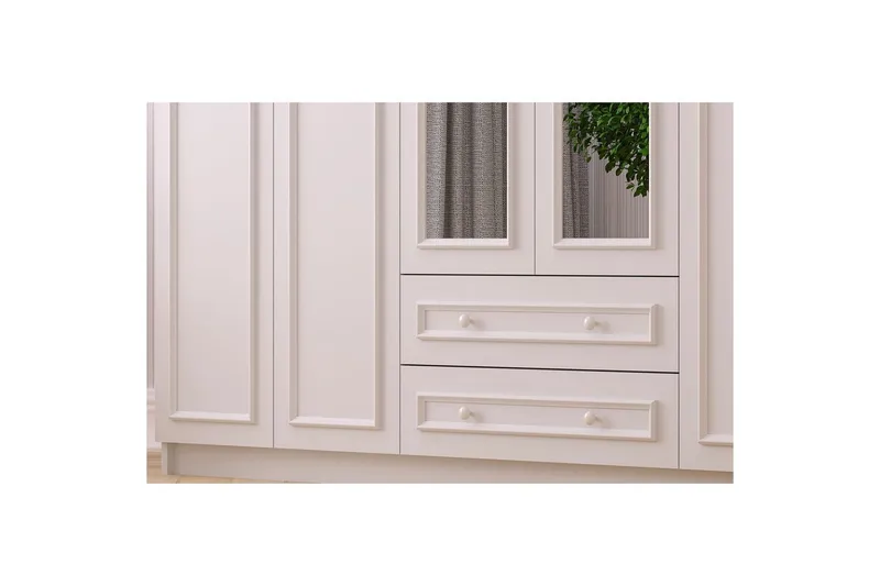 Kovric Hörngarderob 210x184 cm - Matt Vit - Förvaring - Sko- & klädförvaring - Garderober & garderobssystem