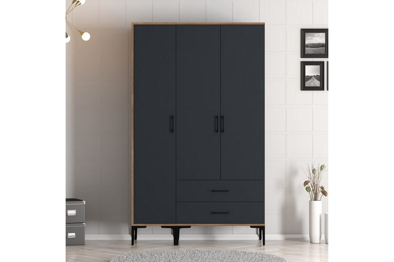 Kumsal Garderob 120 cm Antracit - Förvaring - Sko- & klädförvaring - Garderober & garderobssystem