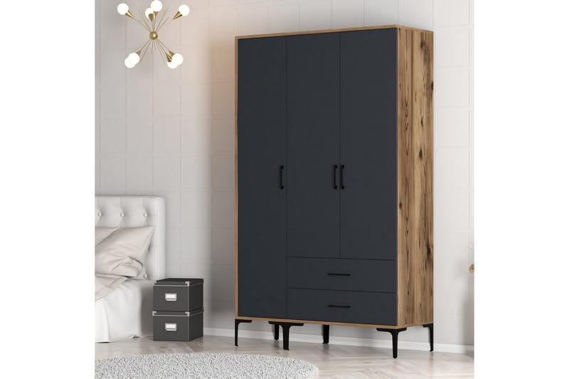 Kumsal Garderob 120 cm Antracit - Förvaring - Sko- & klädförvaring - Garderober & garderobssystem