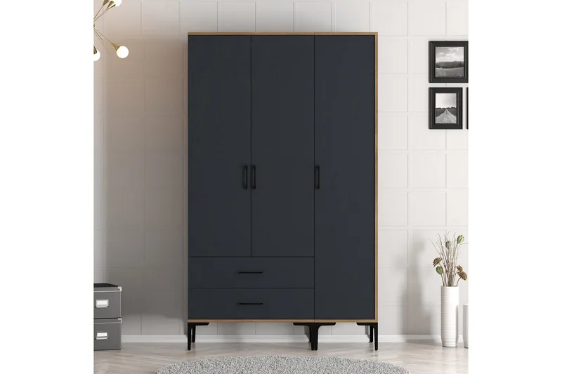 Kumsal Garderob 120 cm - Antracit - Förvaring - Sko- & klädförvaring - Garderober & garderobssystem