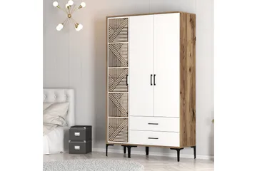 Kumsal Garderob 120 cm - Brun/Vit - Förvaring - Sko- & klädförvaring - Garderober & garderobssystem
