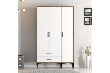 Kumsal Garderob 120 cm - Brun/Vit - Förvaring - Sko- & klädförvaring - Garderober & garderobssystem