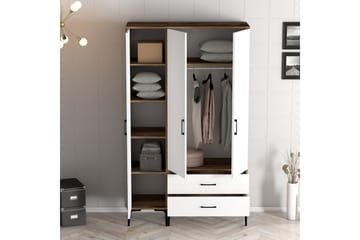 Kumsal Garderob 120 cm - Brun/Vit - Förvaring - Sko- & klädförvaring - Garderober & garderobssystem