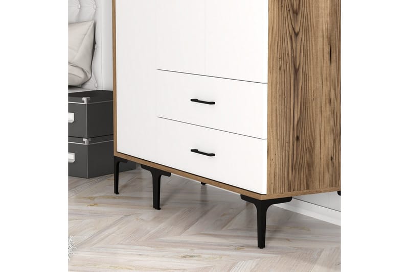 Kumsal Garderob 120 cm - Brun/Vit - Förvaring - Sko- & klädförvaring - Garderober & garderobssystem