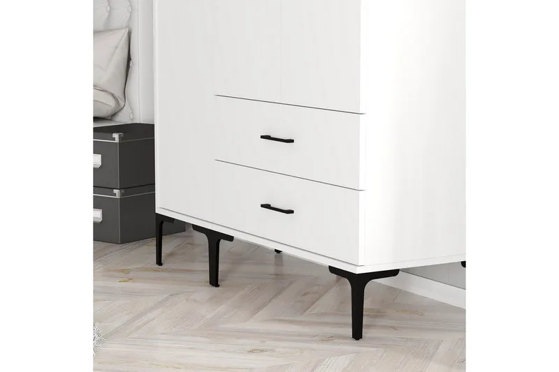 Kumsal Garderob 120 cm - Vit - Förvaring - Sko- & klädförvaring - Garderober & garderobssystem