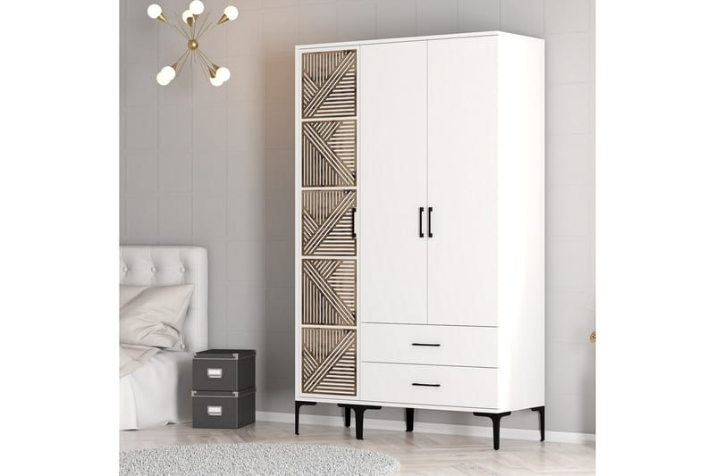 Kumsal Garderob 120 cm - Vit - Förvaring - Sko- & klädförvaring - Garderober & garderobssystem