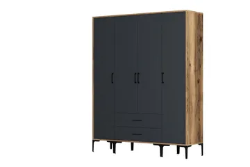 Kumsal Garderob 160 cm - Antracit - Förvaring - Sko- & klädförvaring - Garderober & garderobssystem
