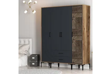 Kumsal Garderob 160 cm - Antracit - Förvaring - Sko- & klädförvaring - Garderober & garderobssystem