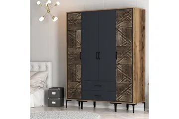 Kumsal Garderob 160 cm - Antracit - Förvaring - Sko- & klädförvaring - Garderober & garderobssystem