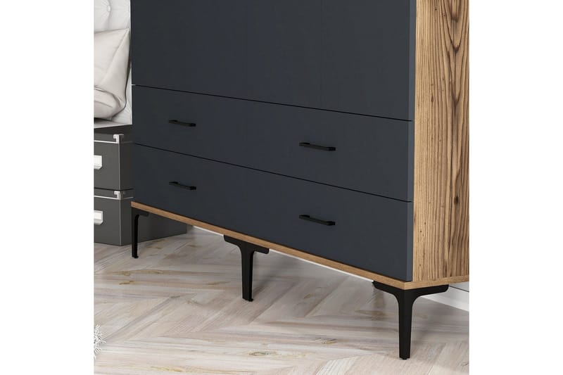 Kumsal Garderob 160 cm - Antracit - Förvaring - Sko- & klädförvaring - Garderober & garderobssystem