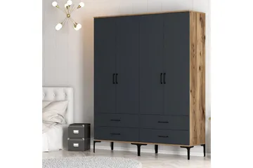 Kumsal Garderob 160 cm - Antracit - Förvaring - Sko- & klädförvaring - Garderober & garderobssystem