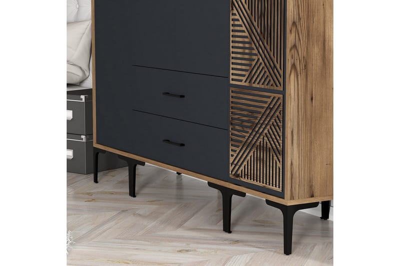 Kumsal Garderob 160 cm - Antracit - Förvaring - Sko- & klädförvaring - Garderober & garderobssystem