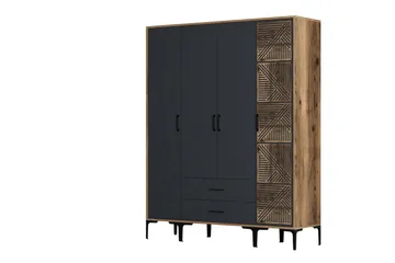 Kumsal Garderob 160 cm - Antracit - Förvaring - Sko- & klädförvaring - Garderober & garderobssystem