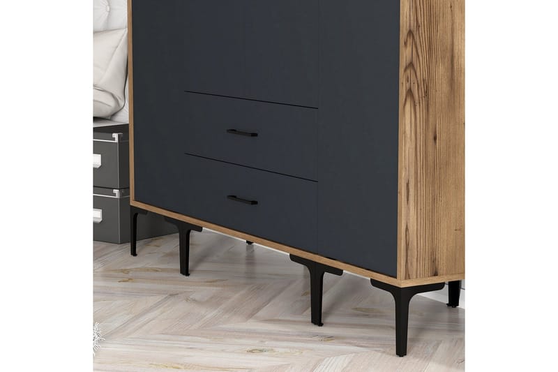 Kumsal Garderob 160 cm - Antracit - Förvaring - Sko- & klädförvaring - Garderober & garderobssystem