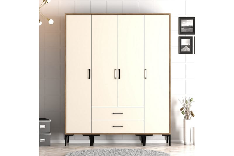Kumsal Garderob 160 cm Cream - Förvaring - Sko- & klädförvaring - Garderober & garderobssystem