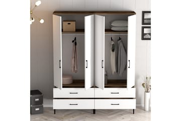 Kumsal Garderob 160 cm i Trä - Vit - Förvaring - Sko- & klädförvaring - Garderober & garderobssystem