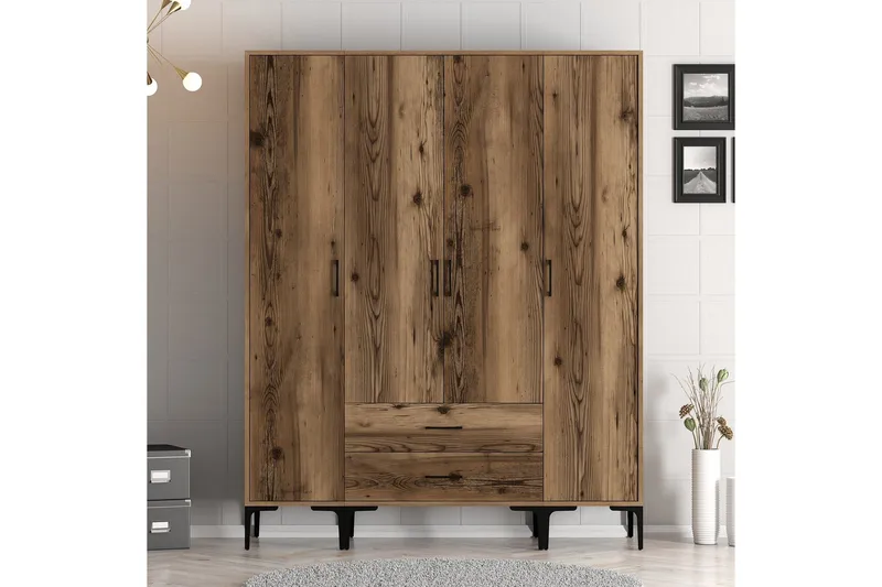 Kumsal Garderob 160 cm, Valnöt