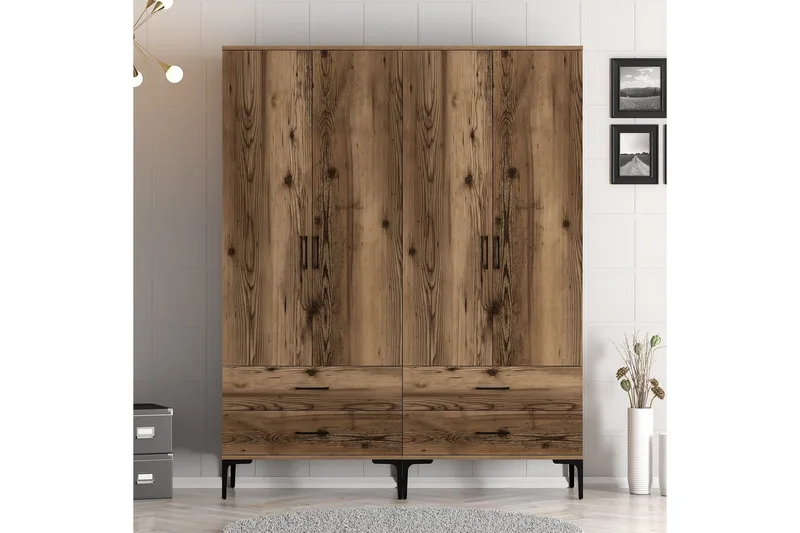 Kumsal Garderob 160 cm, Valnöt