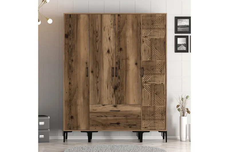 Kumsal Garderob 160 cm, Valnöt