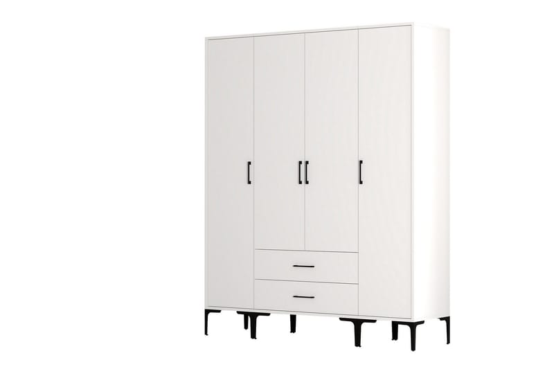 Kumsal Garderob 160 cm - Vit - Förvaring - Sko- & klädförvaring - Garderober & garderobssystem