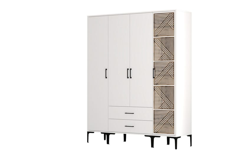 Kumsal Garderob 160 cm - Vit - Förvaring - Sko- & klädförvaring - Garderober & garderobssystem