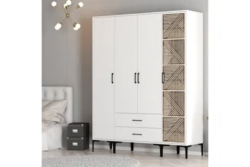Kumsal Garderob 160 cm - Vit - Förvaring - Sko- & klädförvaring - Garderober & garderobssystem