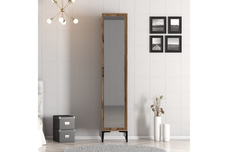 Kumsal Garderob 40 cm i Trä och Glas - Brun - Förvaring - Sko- & klädförvaring - Garderober & garderobssystem