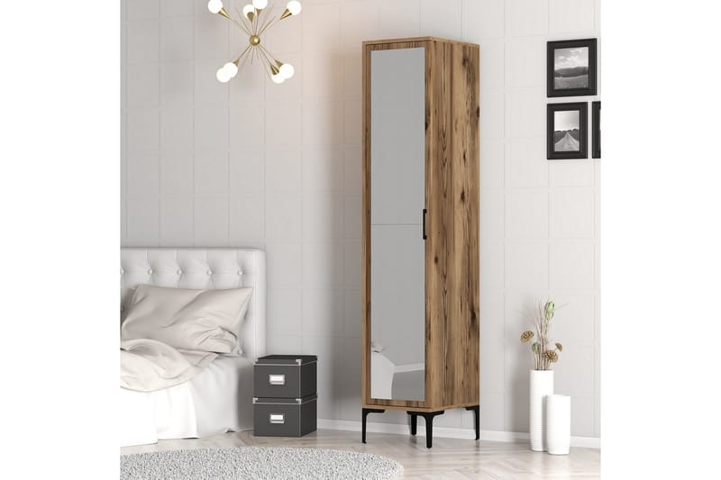 Kumsal Garderob 40 cm i Trä och Glas - Brun - Förvaring - Sko- & klädförvaring - Garderober & garderobssystem