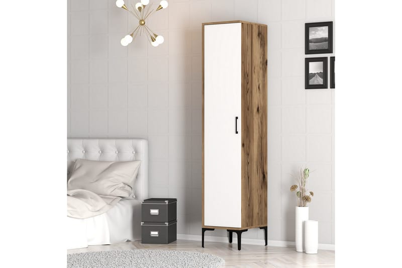 Kumsal Garderob 40 cm - Valnöt/Vit - Förvaring - Sko- & klädförvaring - Garderober & garderobssystem