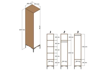 Kumsal Garderob 40 cm - Vit - Förvaring - Sko- & klädförvaring - Garderober & garderobssystem