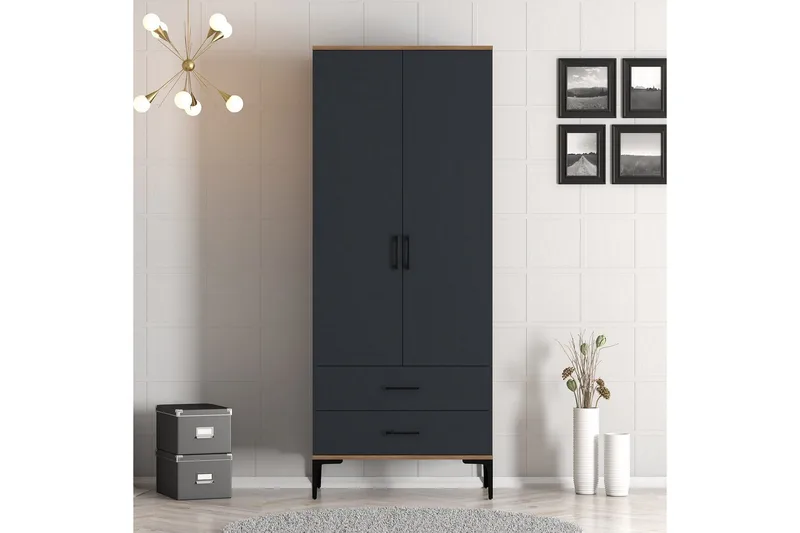 Kumsal Garderob 80 cm - Antracit - Förvaring - Sko- & klädförvaring - Garderober & garderobssystem