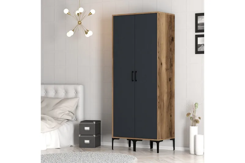 Kumsal Garderob 80 cm - Antracit - Förvaring - Sko- & klädförvaring - Garderober & garderobssystem