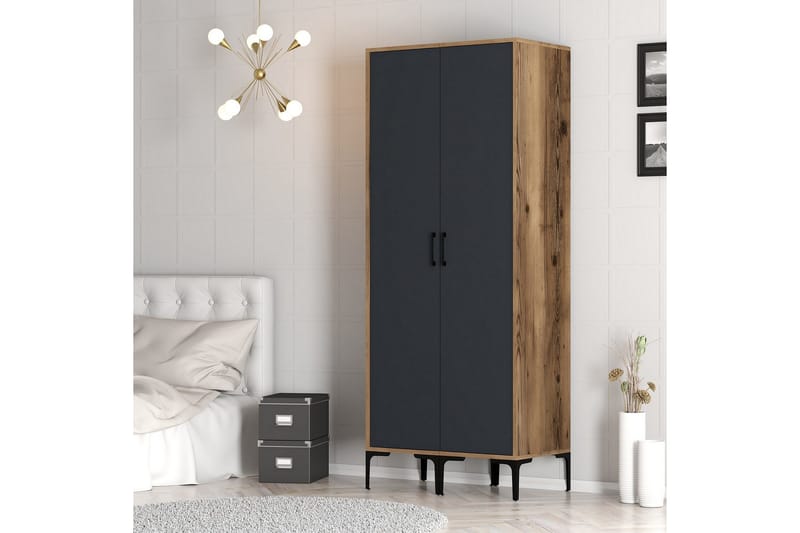 Kumsal Garderob 80 cm - Antracit - Förvaring - Sko- & klädförvaring - Garderober & garderobssystem