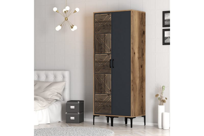 Kumsal Garderob 80 cm - Antracit - Förvaring - Sko- & klädförvaring - Garderober & garderobssystem