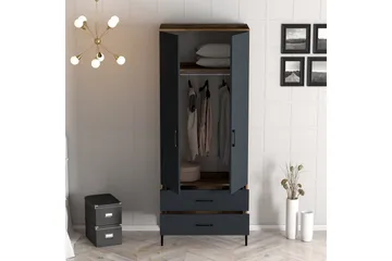 Kumsal Garderob 80 cm - Antracit - Förvaring - Sko- & klädförvaring - Garderober & garderobssystem