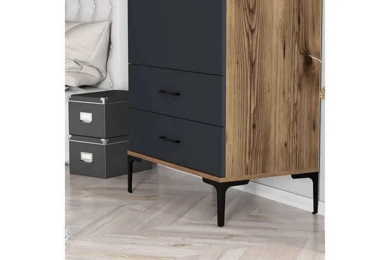 Kumsal Garderob 80 cm - Antracit - Förvaring - Sko- & klädförvaring - Garderober & garderobssystem