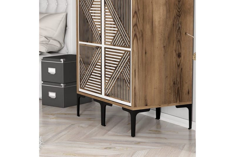 Kumsal Garderob 80 cm - Brun/Vit - Förvaring - Sko- & klädförvaring - Garderober & garderobssystem