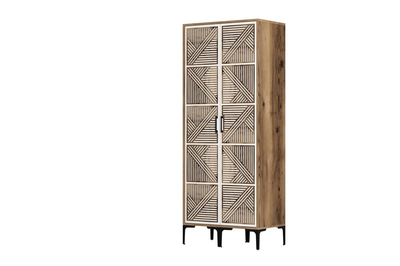 Kumsal Garderob 80 cm - Brun/Vit - Förvaring - Sko- & klädförvaring - Garderober & garderobssystem