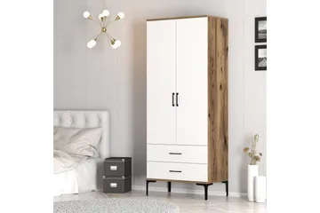 Kumsal Garderob 80 cm - Brun/Vit - Förvaring - Sko- & klädförvaring - Garderober & garderobssystem