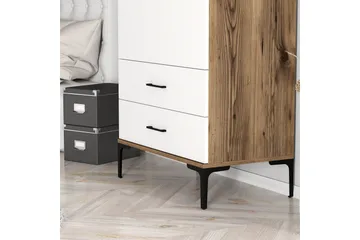 Kumsal Garderob 80 cm - Brun/Vit - Förvaring - Sko- & klädförvaring - Garderober & garderobssystem