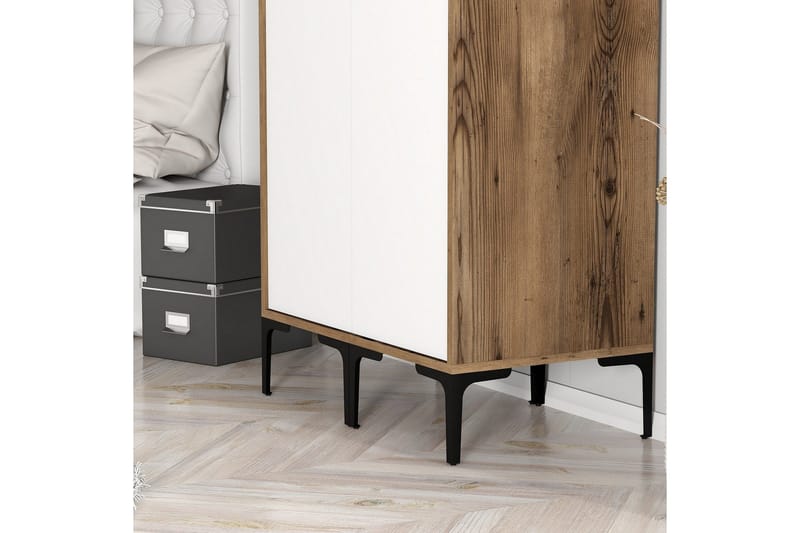 Kumsal Garderob 80 cm - Brun/Vit - Förvaring - Sko- & klädförvaring - Garderober & garderobssystem