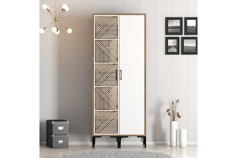 Kumsal Garderob 80 cm - Brun/Vit - Förvaring - Sko- & klädförvaring - Garderober & garderobssystem