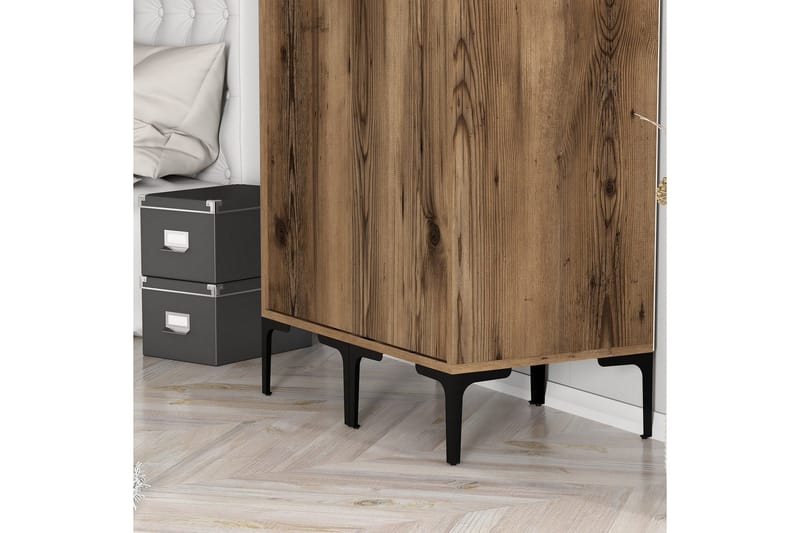 Kumsal Garderob 80 cm - Valnöt - Förvaring - Sko- & klädförvaring - Garderober & garderobssystem