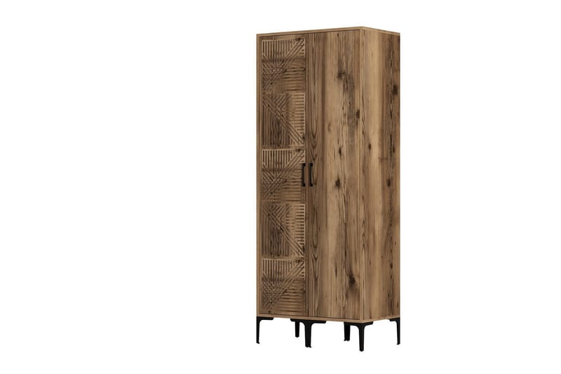 Kumsal Garderob 80 cm - Valnöt - Förvaring - Sko- & klädförvaring - Garderober & garderobssystem