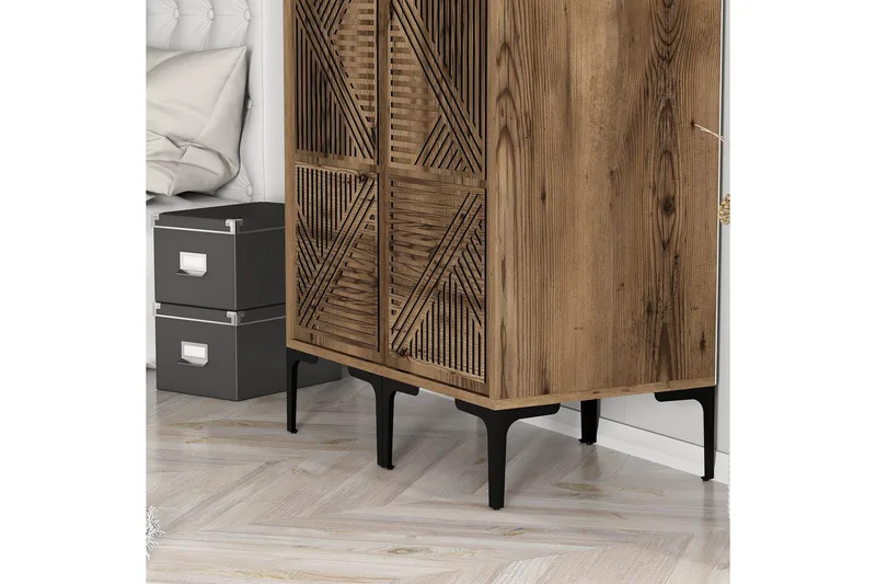 Kumsal Garderob 80 cm - Valnöt - Förvaring - Sko- & klädförvaring - Garderober & garderobssystem