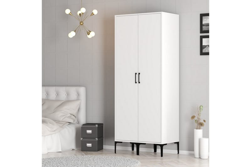 Kumsal Garderob 80 cm - Vit - Förvaring - Sko- & klädförvaring - Garderober & garderobssystem