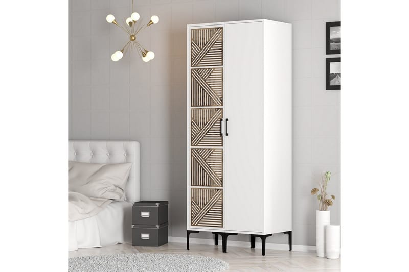 Kumsal Garderob 80 cm - Vit - Förvaring - Sko- & klädförvaring - Garderober & garderobssystem