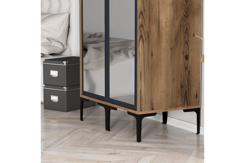 Kumsal Garderob med Spegel - Antracit - Förvaring - Sko- & klädförvaring - Garderober & garderobssystem